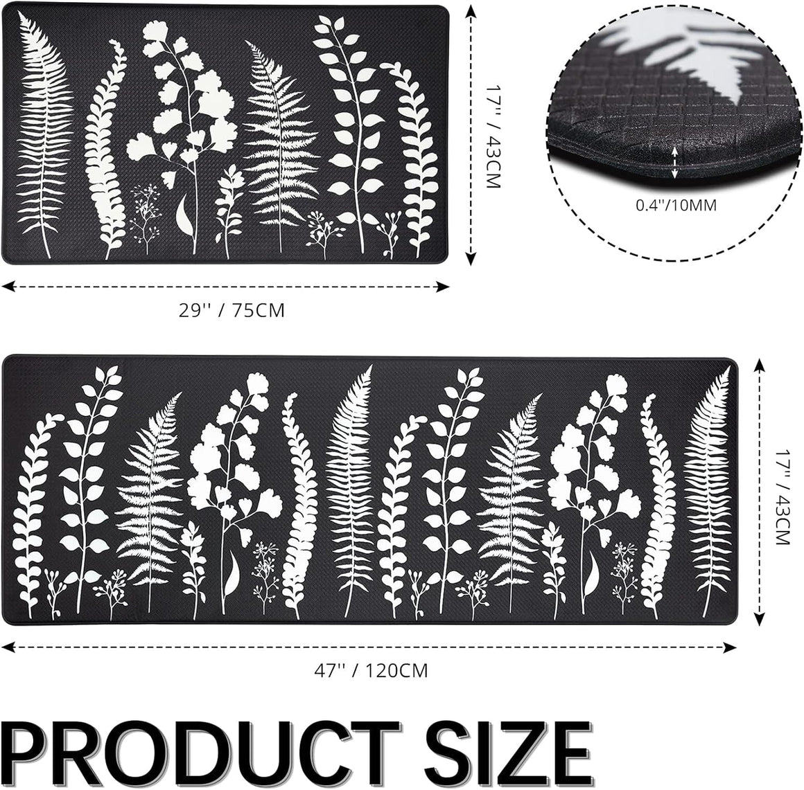 Anti fatigue kitchen mat placed in front of a sink with cushioned surface and sleek modern design